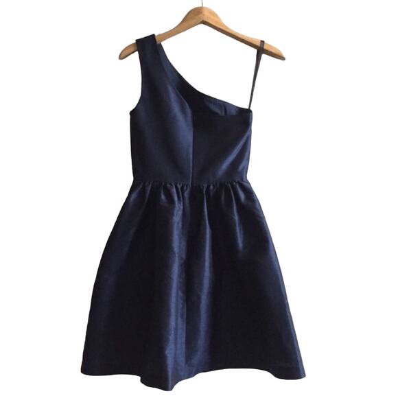 Alfred Sung dress Navy Blue One Shoulder Dress Size 2 - Picture 3 of 4